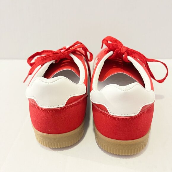 Red Madden Girl Sneakers with Shoelace Charms - Picture 5 of 9